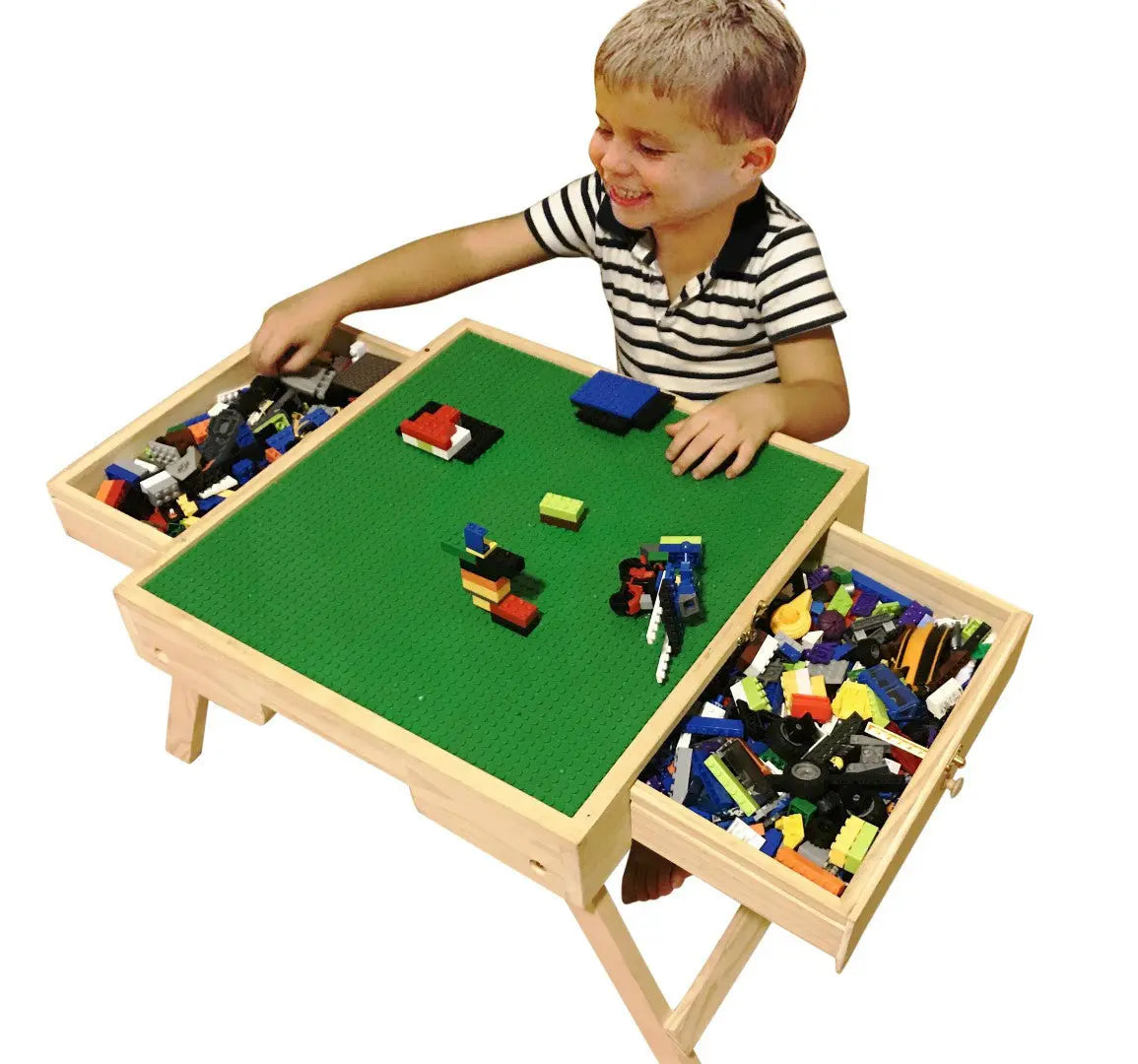 Block compatible Storage Play Table folding Custom Made Wooden Chalkboard Kids Children beldemo5-toys2