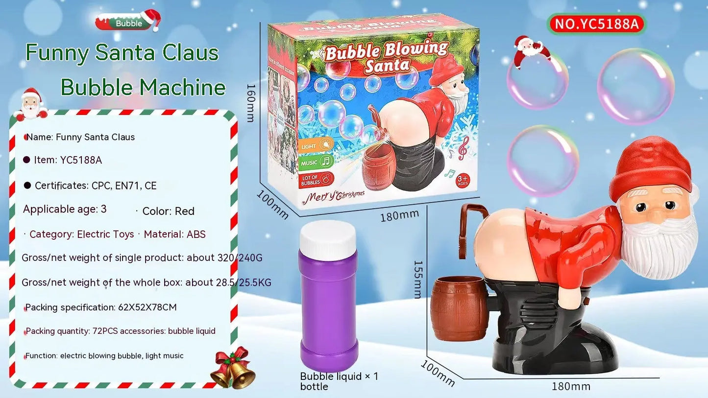 Electric Santa Claus Bubbles Machine Blowing Bubbles Music Light Entertainment Toy Prank Funny Ornament Christmas Gifts Christmas Decorations beldemo5-toys2