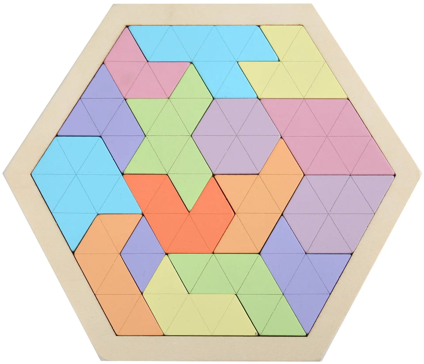 Wooden Hexagonal Geometric Puzzle beldemo5-toys2