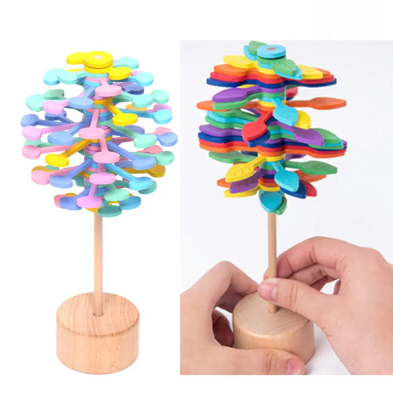 Solid Wooden Rotating Lollipop Fischer Series Creative Ornaments Decompression Toys Decompression Artifact Gyro beldemo5-toys2