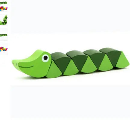 Montessori Educational Wooden Toys Colorful Caterpillars Kid Finger Dexterity Exercises Creature Developmental Blocks beldemo5-toys2