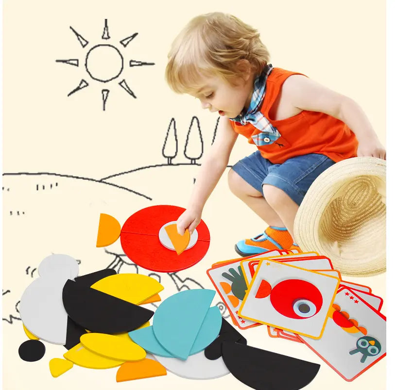 Tangram Jigsaw 3D Animals Puzzle Kids Wooden Toys for Children Games Creative Puzzles Early Learning Educational Toys beldemo5-toys2