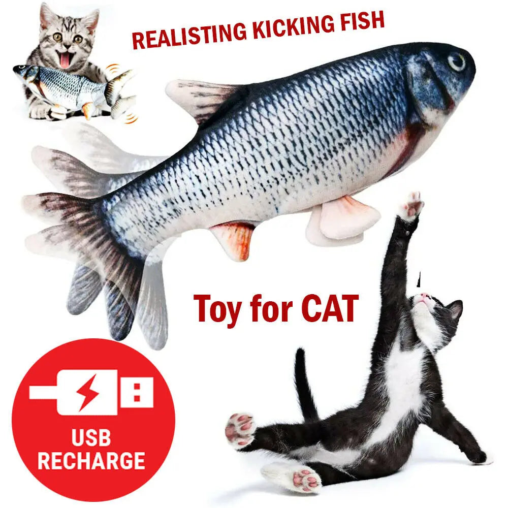 Electric Fish Cat Toy Realistic Interactive Kicker Jumping Dancing Kitten Toys beldemo5-toys2