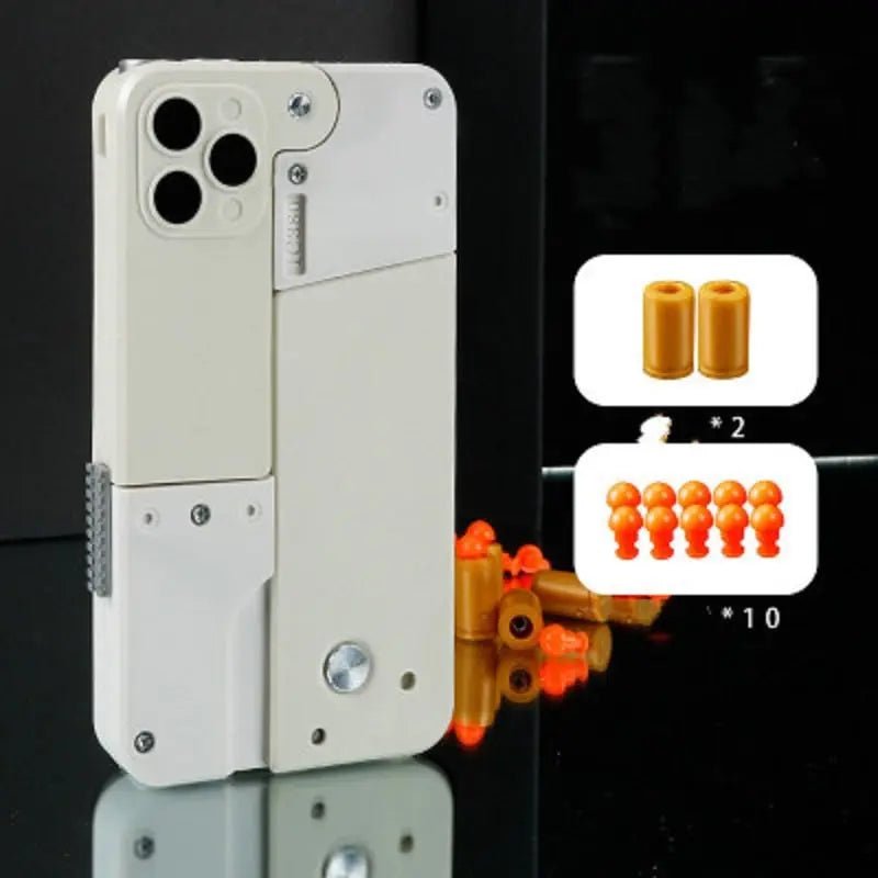 Harmless Folding Pistol Bullet Automatic Shell Throwing Toy Creative Soft Mobile Phone Appearance Gun Outdoor Interactive Kid Gift beldemo5-toys2