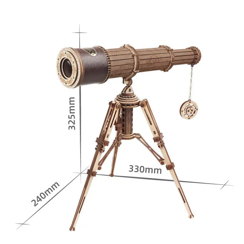 Telescope Astronomical Geographer Wooden D Three-dimensional Assembling Toy beldemo5-toys2