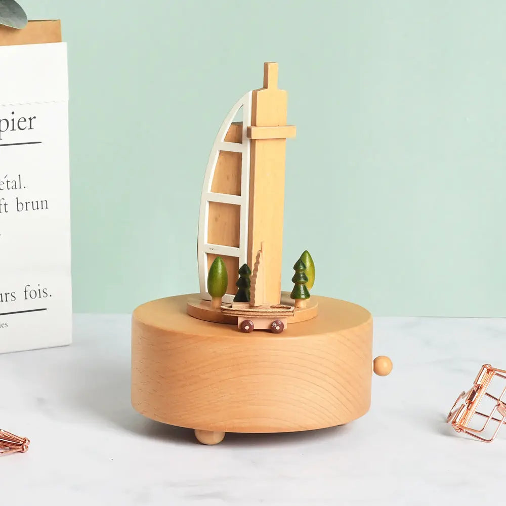 Wooden building model music box birthday gift beldemo5-toys2