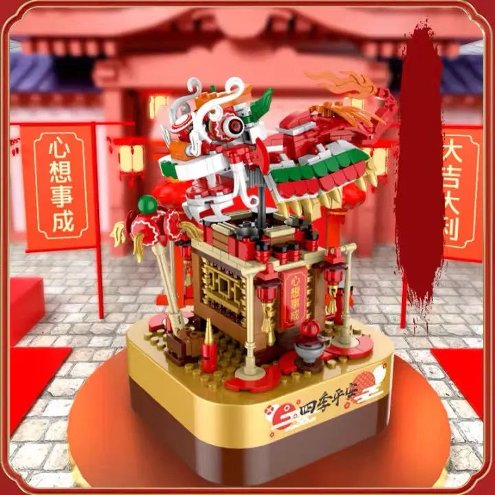 DIY Building Blocks Music Box Christmas Tree Model Desktop Decoration Ornaments Gift Box For Woman Kids Present New Year Gifts beldemo5-toys2