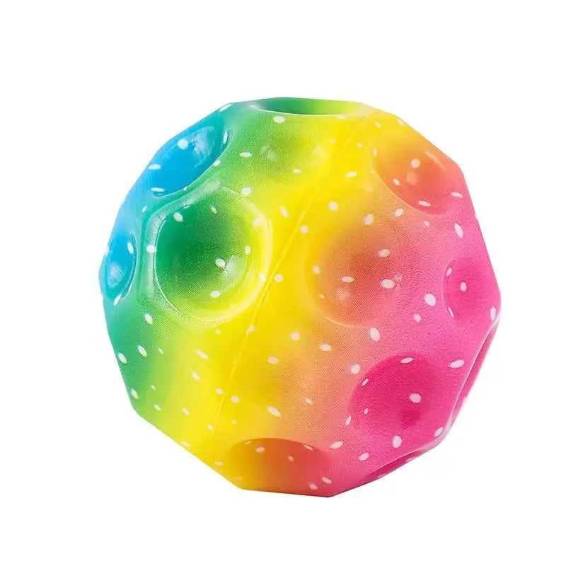 Colorful Hole Ball Soft Bouncy Ball Anti-fall Moon Shape Porous Bouncy Ball Kids Indoor Toys Ergonomic Design Elastic Ball beldemo5-toys2