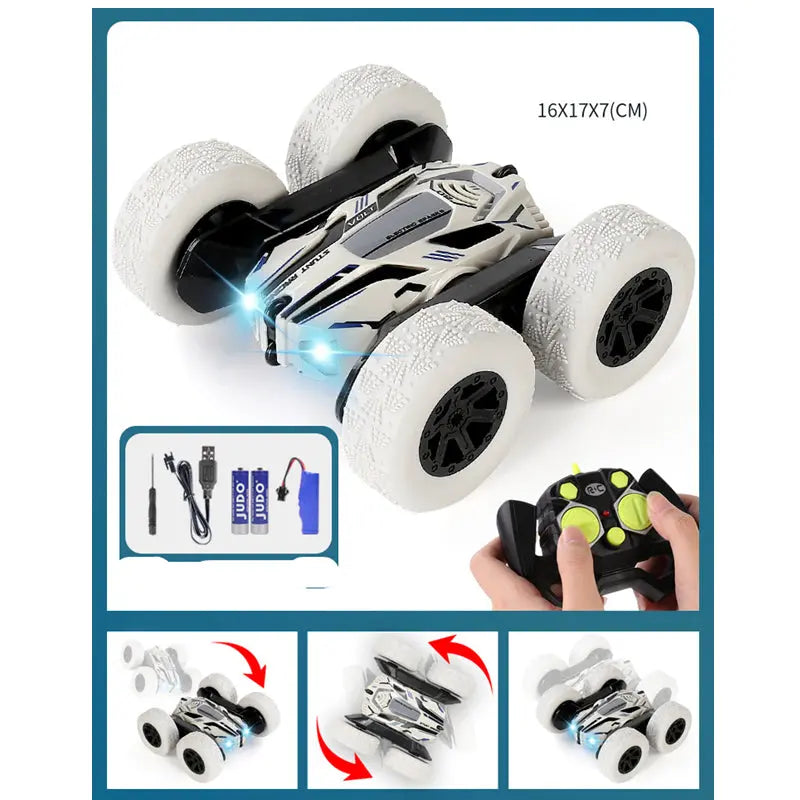 Double-sided Tumbling Stunt Dump Truck Charging Version Remote Control Toy beldemo5-toys2