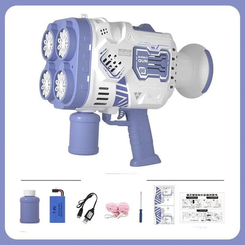 Bubble Gun Rocket Soap Bubble Machine Electric Space Launcher Continues To Produce Bubbles With LED Light beldemo5-toys2