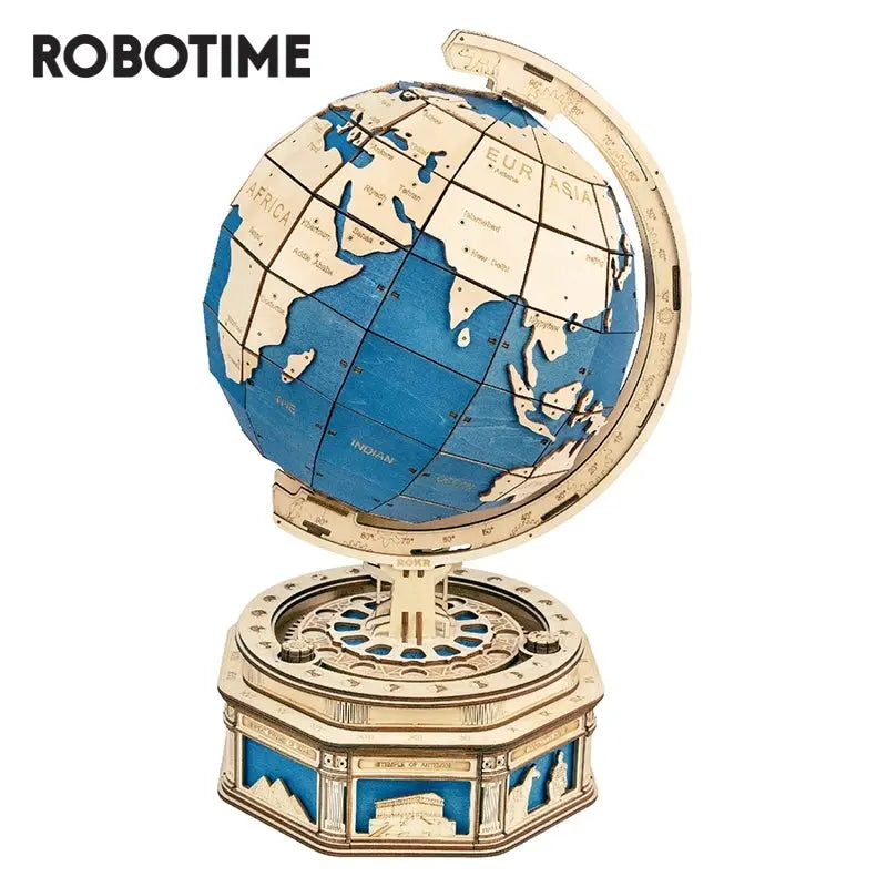 Robotime Globe Earth 567pcs 3D Wooden Puzzle Games Ocean Map Ball Assemble Model Toys Xms Gift for Children Boys Dropshipping beldemo5-toys2