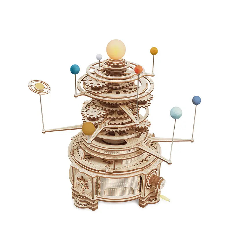 Robotime Rokr 316PCS Rotatable Mechanical Orrery DIY Wooden Model Building Block Kits Assembly Toy Gift For Children ST001 beldemo5-toys2