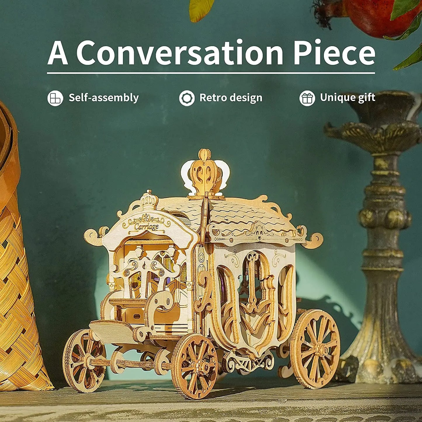 Robotime Rolife Vintage Car Model 3D Wooden Puzzle Toys For Chilidren Kids beldemo5-toys2