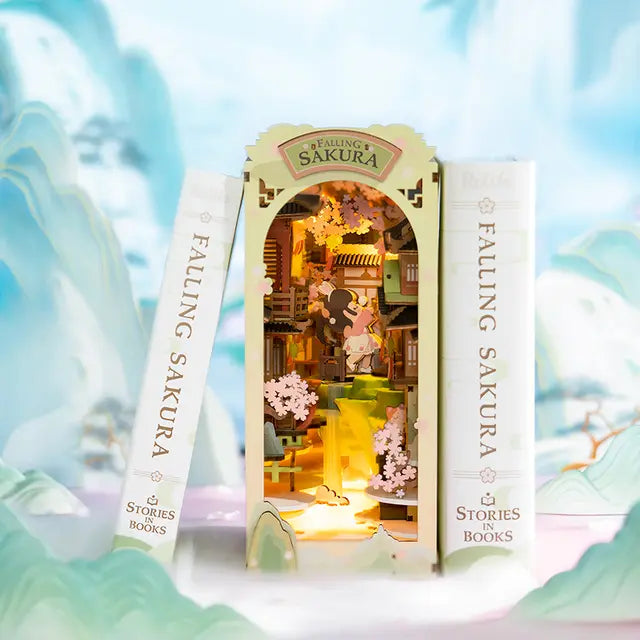 Robotime Rolife DIY Book Nook Wooden Miniature Doll House Light For Bookshelf Insert Furniture beldemo5-toys2