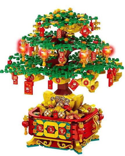 DIY Building Blocks Music Box Christmas Tree Model Desktop Decoration Ornaments Gift Box For Woman Kids Present New Year Gifts beldemo5-toys2