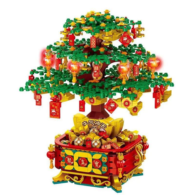 DIY Building Blocks Music Box Christmas Tree Model Desktop Decoration Ornaments Gift Box For Woman Kids Present New Year Gifts beldemo5-toys2