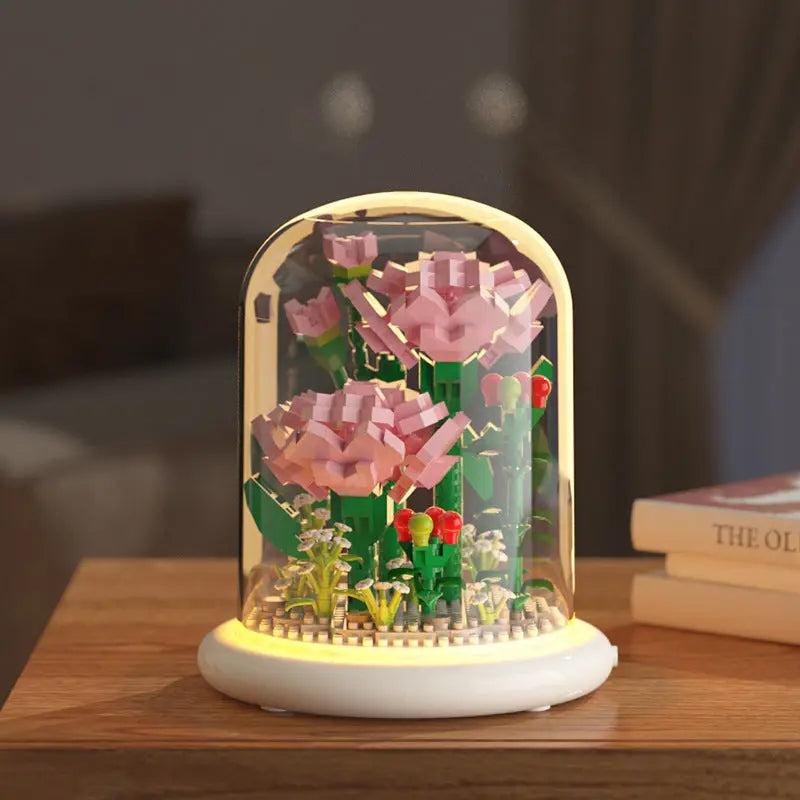 Building Block Flower Eternal Rose Small Particle Building Block Assembly Toy Gift Desktop Decoration beldemo5-toys2