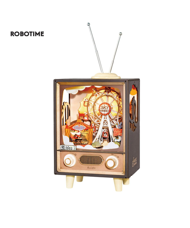 Rolife AMT01 Sunset Carnival Wooden DIY Music Box With LED Puzzle Dollhouse Gift beldemo5-toys2