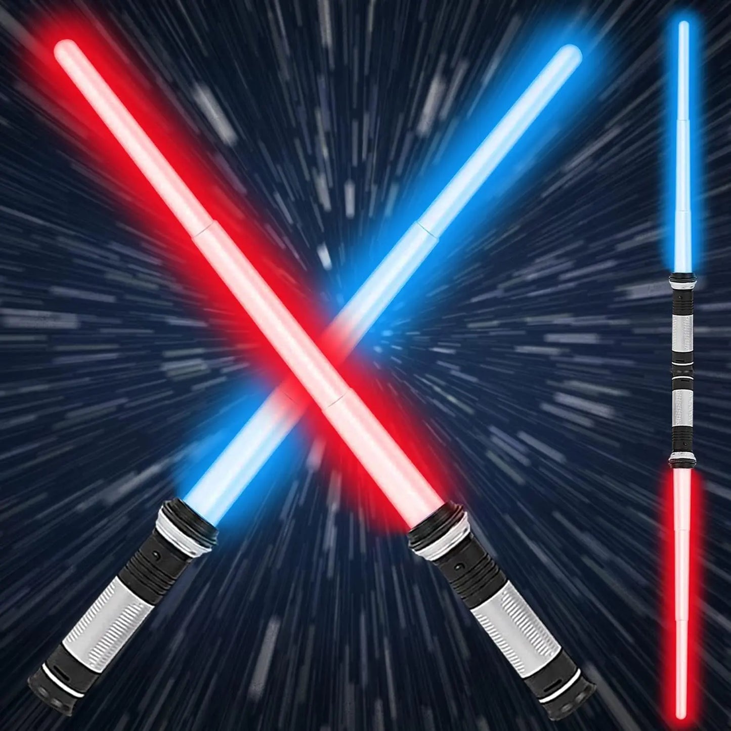 Lightsaber Kids - 2 Pack - LED Light Up Saber With Sound Retractable 7 Colors Light Saber Sword For Boys Kids Party Favors beldemo5-toys2