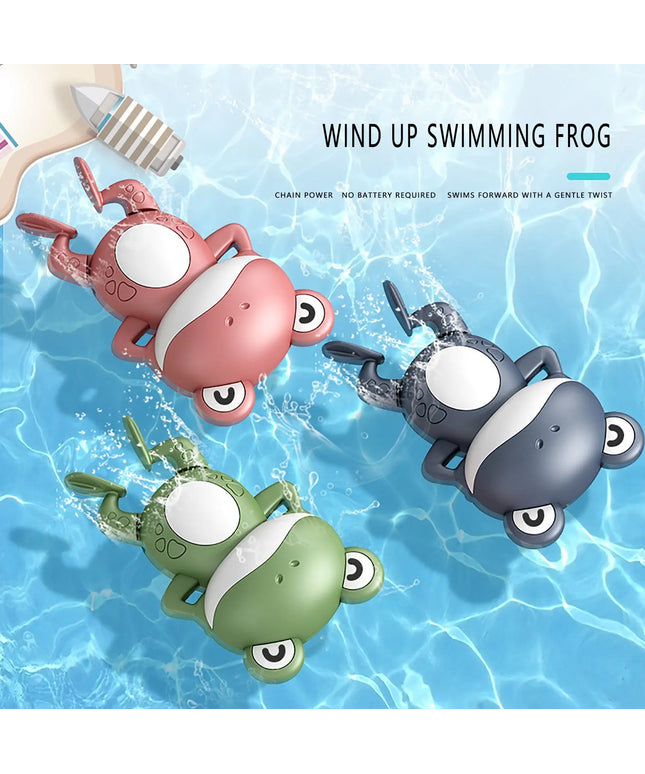 Little Frog Bath Toy, Baby Bathroom, Wind-Up Wind-Up Floating Toy beldemo5-toys2