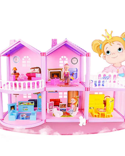 House Doll House Villa DIY Assembled House beldemo5-toys2