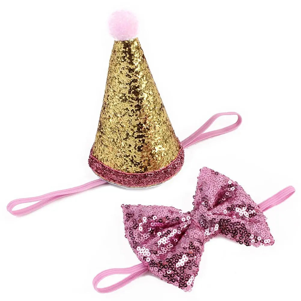 Pet Sequin Party Hat & Bow beldemo5-toys2