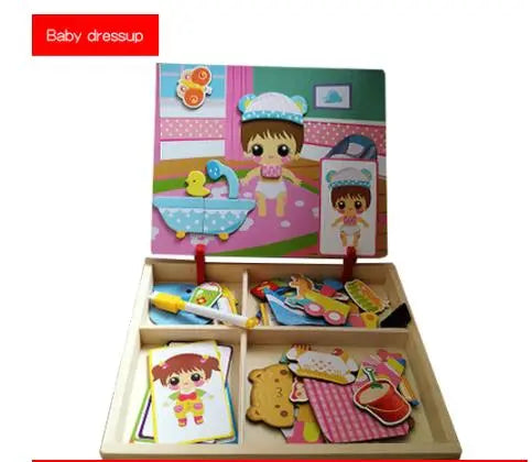 Montessori Magnetic Fun Puzzle Children's Wooden Puzzle Box Game Cartoon Educational Painting Toys For Children Gift Antistress beldemo5-toys2