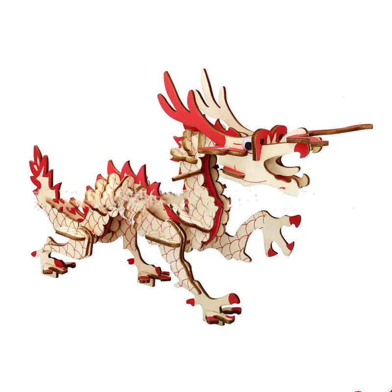 Rex Wooden 3D Puzzle Model Laser DIY Children's Puzzle Simulation Dinosaur Toys beldemo5-toys2