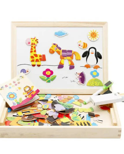 Multifunctional Magnetic Kids Puzzle Drawing Board Educational Toys Learning Wooden Puzzles Toys For Children Gift beldemo5-toys2