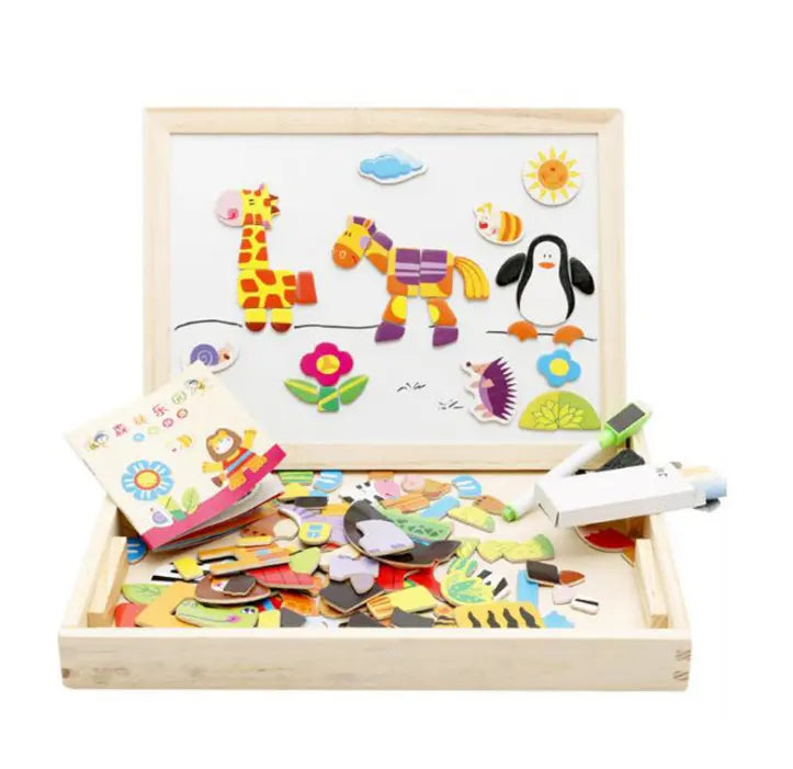 Multifunctional Magnetic Kids Puzzle Drawing Board Educational Toys Learning Wooden Puzzles Toys For Children Gift beldemo5-toys2