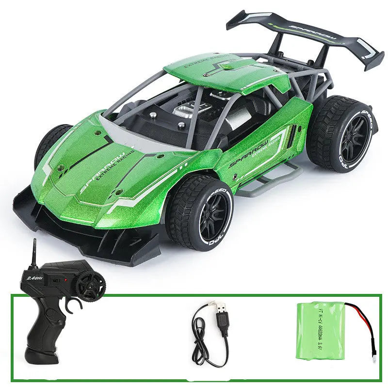 Remote control car high-speed four-wheel drive alloy off-road wireless charging toy car beldemo5-toys2