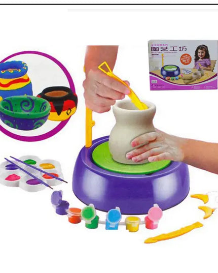 Bginners Pottery Wheel Kit Craft Toys For Kids With Paints And Tools Diy Toy Clay Pots Making Pottery Wheel Set For Kids Gifts beldemo5-toys2