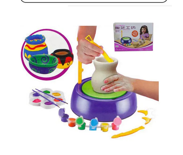 Bginners Pottery Wheel Kit Craft Toys For Kids With Paints And Tools Diy Toy Clay Pots Making Pottery Wheel Set For Kids Gifts beldemo5-toys2