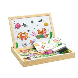 Wooden Magnetic Puzzle Toys Children 3D Puzzle Box Figure Animals Circus Writing Drawing Board Learning Education Toys For Kids beldemo5-toys2