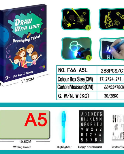Educational Toy Drawing Pad 3D Magic 8 Light Effects Puzzle Board Sketchpad beldemo5-toys2