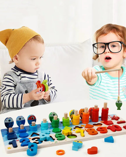 Educational Wooden Toys for Kids Board Math Fishing Count Numbers Matching Digital Shape Match Early Education Toy beldemo5-toys2