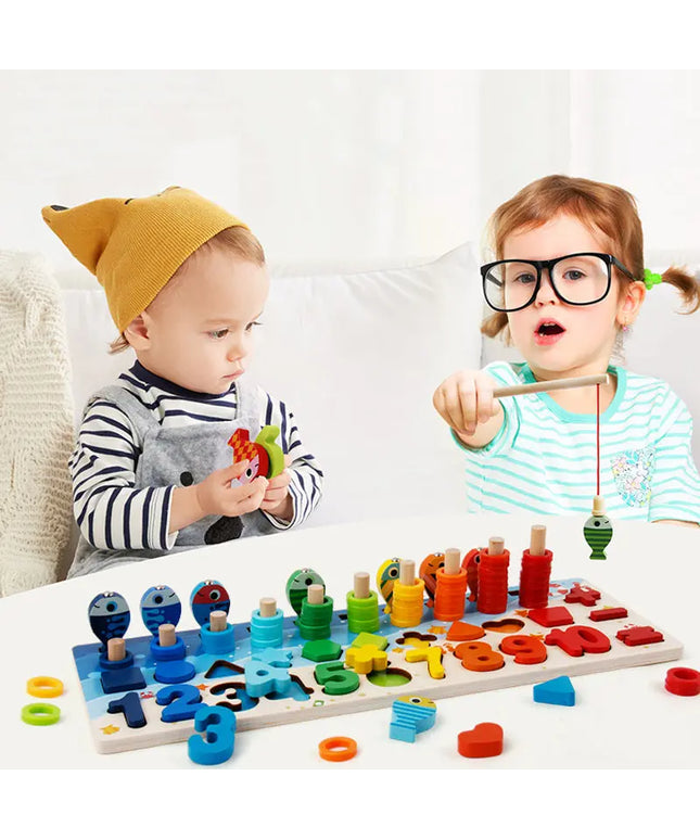Educational Wooden Toys for Kids Board Math Fishing Count Numbers Matching Digital Shape Match Early Education Toy beldemo5-toys2