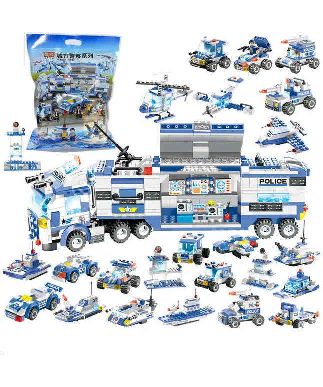 762Pcs Robot Car City Police Building Blocks Set beldemo5-toys2