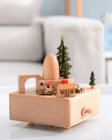 Music Boxes Innovative Rotating Musical Box Wooden Music Box Table Decoration beldemo5-toys2
