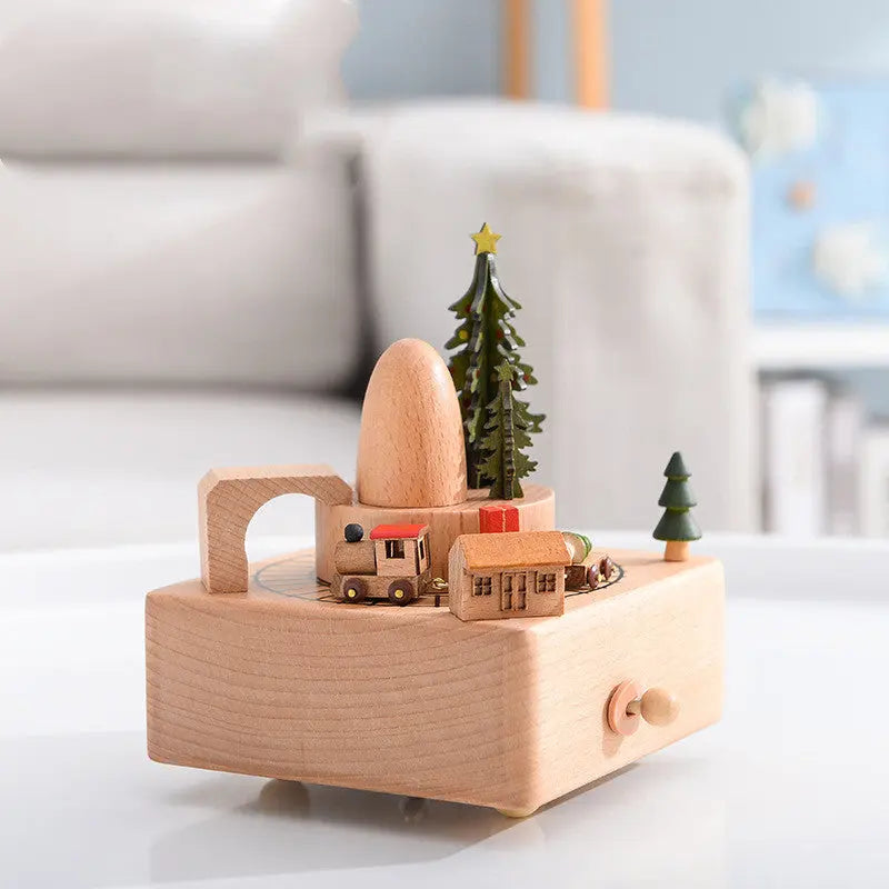 Music Boxes Innovative Rotating Musical Box Wooden Music Box Table Decoration beldemo5-toys2