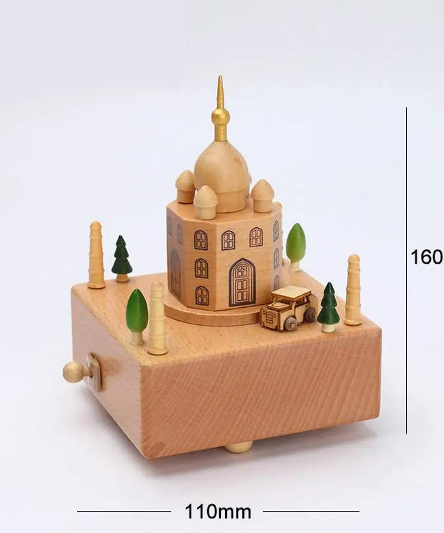 Wooden building model music box birthday gift beldemo5-toys2
