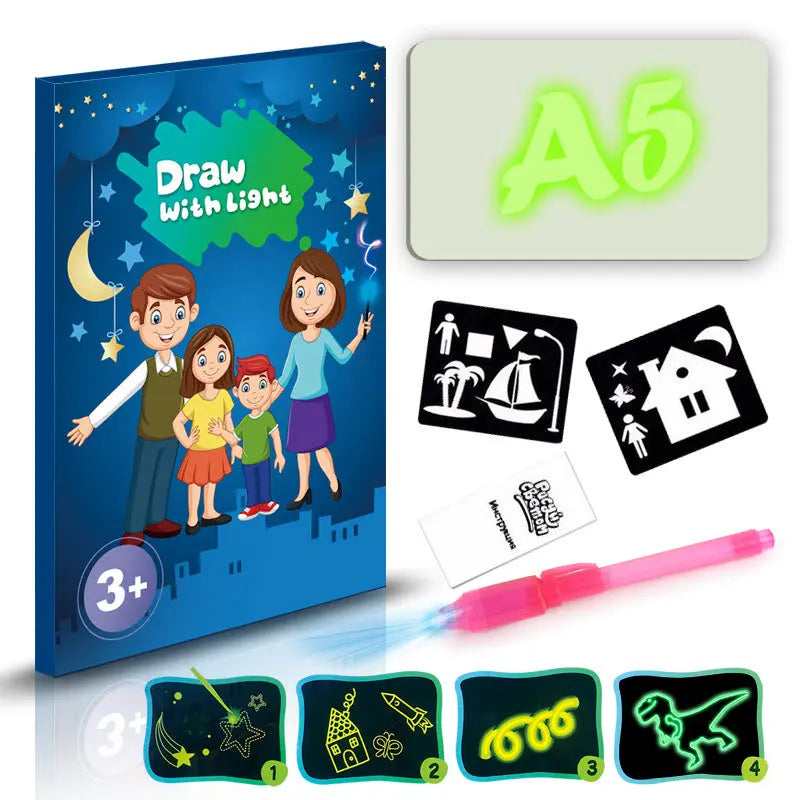 Educational Toy Drawing Pad 3D Magic 8 Light Effects Puzzle Board Sketchpad beldemo5-toys2