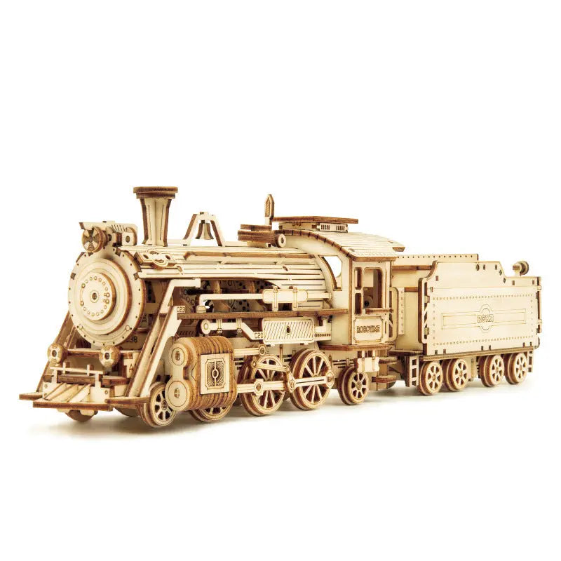 3D Wooden Puzzle Train Model DIY Wooden Train Toy Mechanical Train Model Kit Assembly Model Home Decoration Crafts beldemo5-toys2