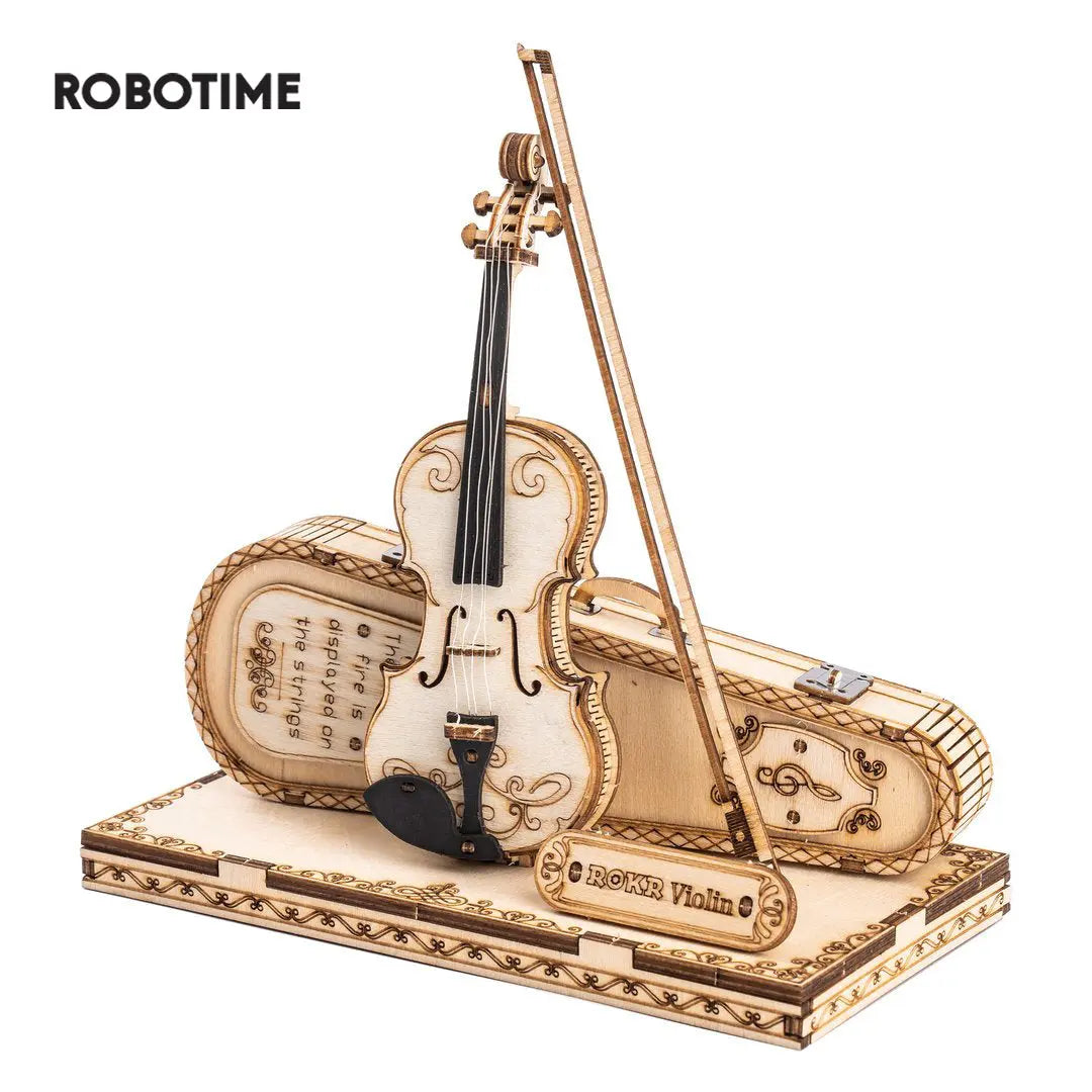 Robotime ROKR Violin Capriccio Model 3D Wooden Puzzle Easy Assembly Kits Musical DIY Gifts For Boys&Girls Building Blocks TG604K beldemo5-toys2