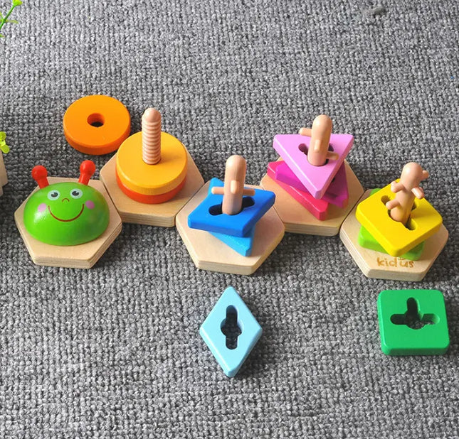 Wooden Shape Sorting Stacking Puzzle beldemo5-toys2