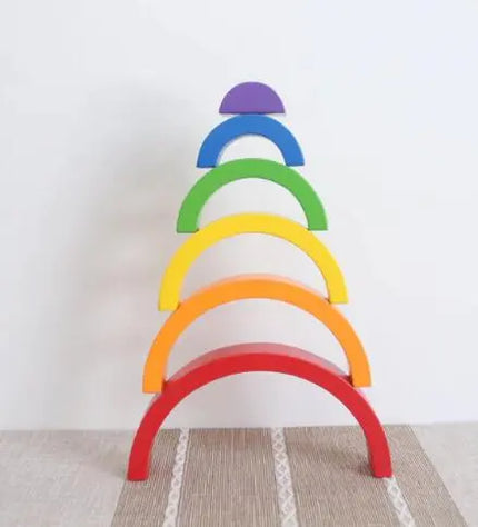 Jigsaw Puzzle Large 12-piece Arch Bridge Rainbow Building Blocks Early Childhood Education Toys beldemo5-toys2