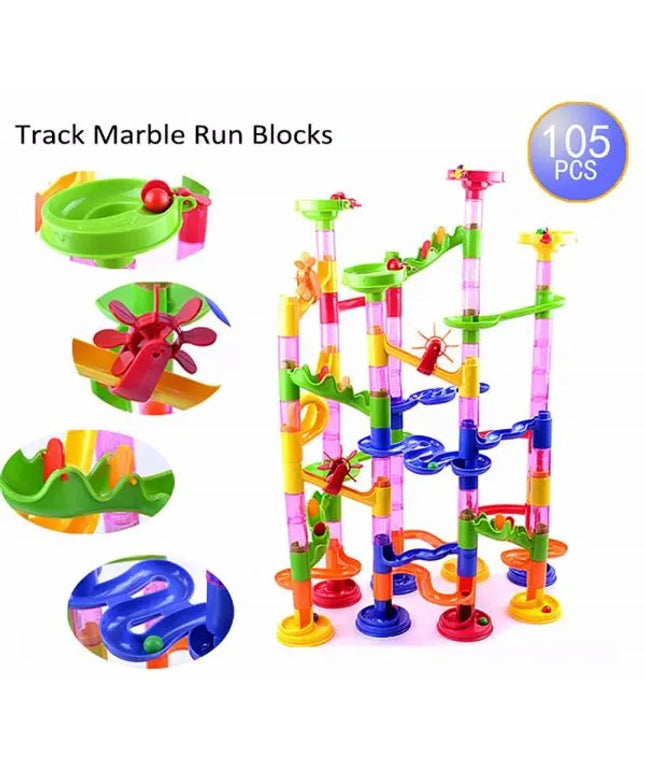 DIY Construction Marble Race Run Maze Balls Track plastic house Building Blocks beldemo5-toys2
