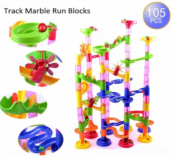 DIY Construction Marble Race Run Maze Balls Track plastic house Building Blocks beldemo5-toys2