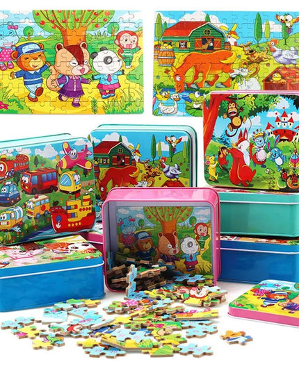 80PCS wooden educational toys educational development baby kids training toys children animal puzzle beldemo5-toys2