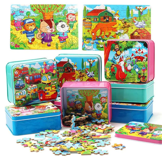 80PCS wooden educational toys educational development baby kids training toys children animal puzzle beldemo5-toys2